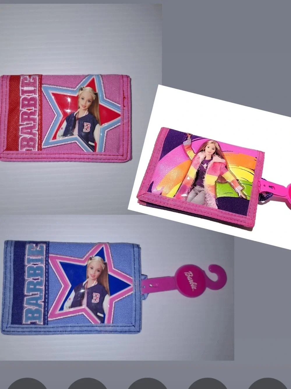 NEW WITH TAG 2002 3-D MATTEL VINTAGE BARBIE TRIFOLD KIDS COIN WALLET PYRAMID